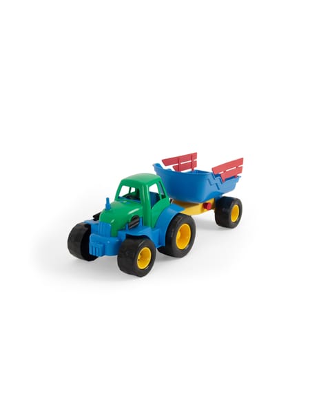Classic Recycled Tractor w/ Trailer L:41 cm